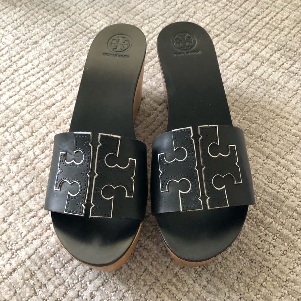 Tory Burch Ines Wedge Slide (Black) Size 8.5
